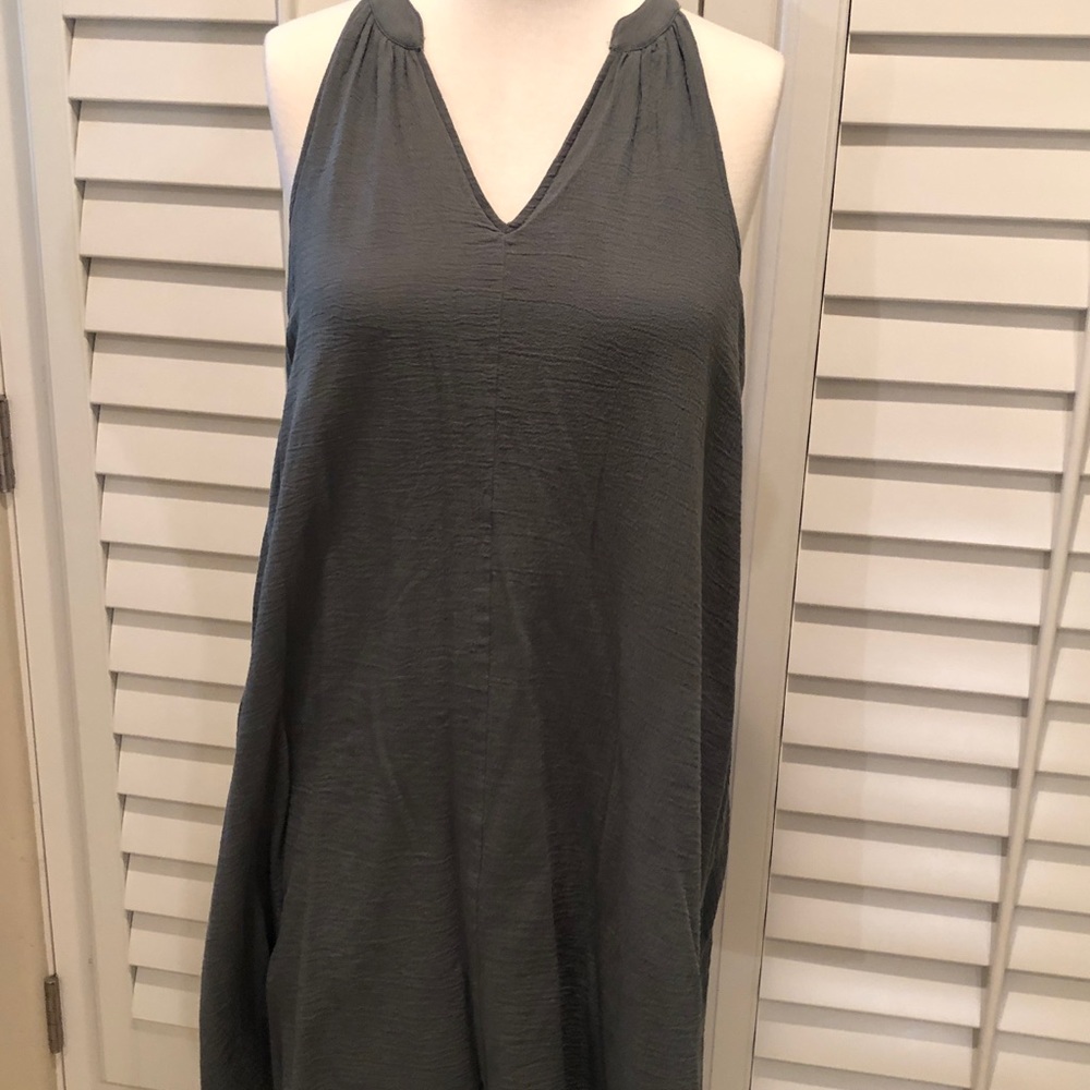 Olive Green Gauze Summer Dress